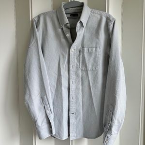 Club Monaco Slim Fit Flannel Botton Down Solid Baby Blue Oxford Shirt S